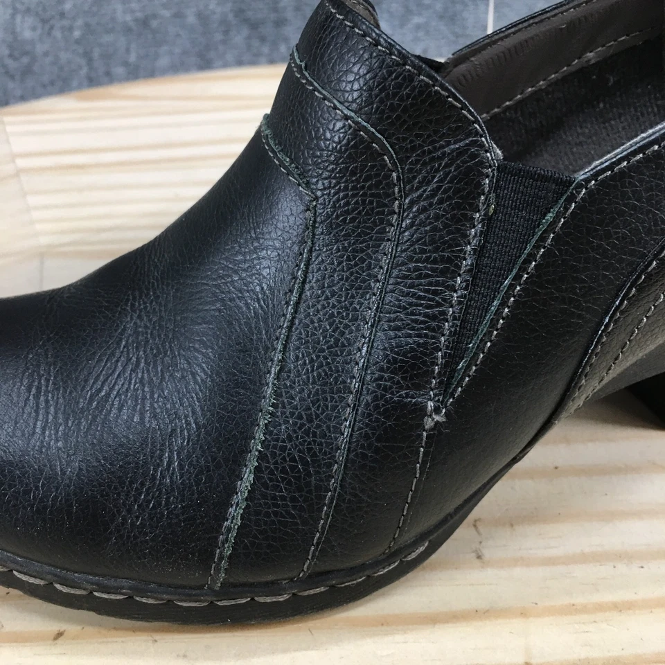 I Love Comfort Boots Womens 8M Celia Casual Low Ankle Bootie Black Leather Heels - Image 4 of 4