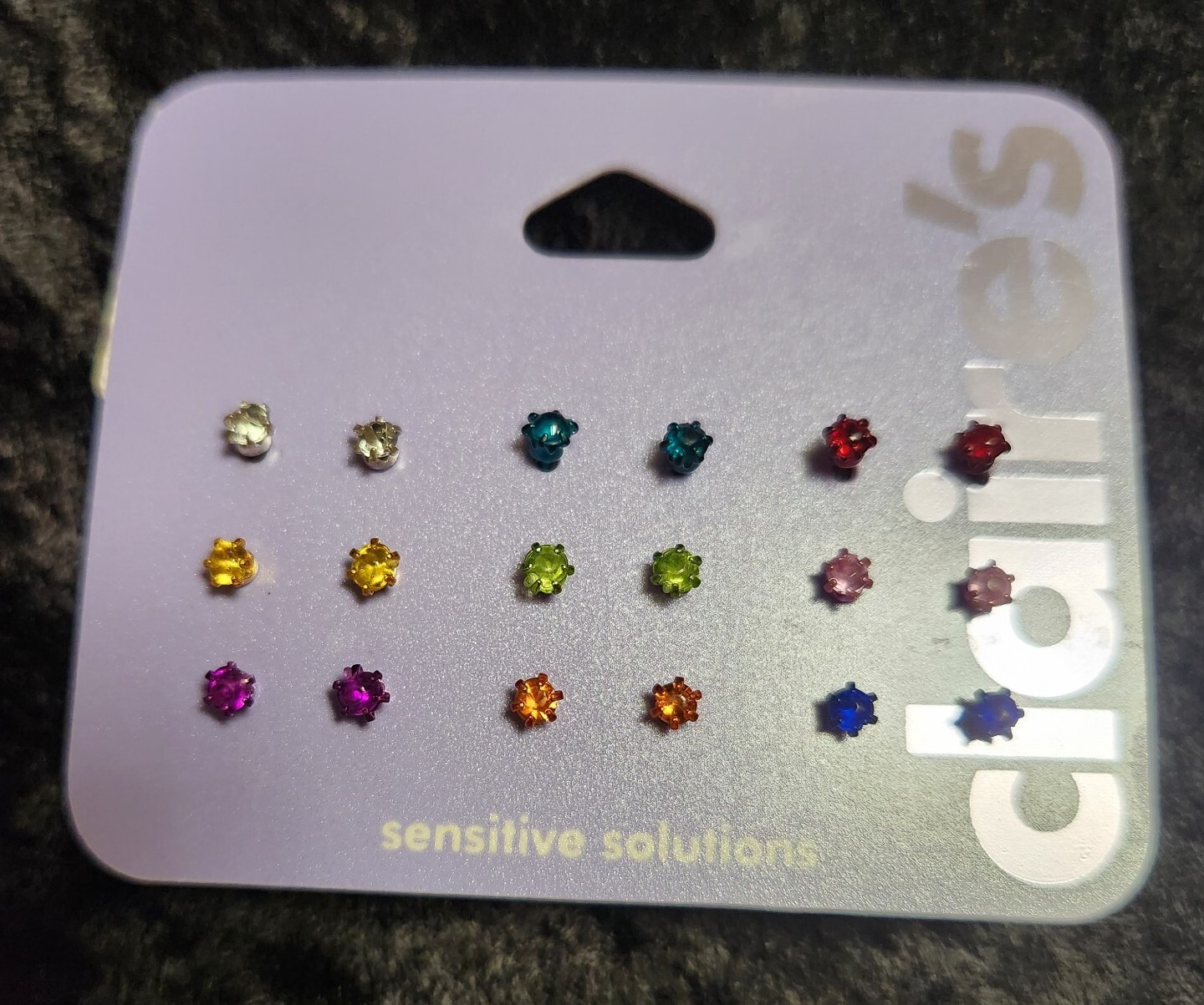 Claire's Sensitive Solutions Set Of 9 Multi Stone Earrings One Missing Back eBay