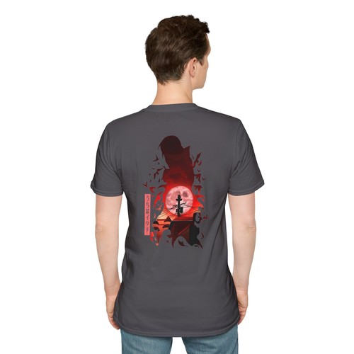 Unisex JL Anime T-Shirt Softstyle Back & Front Printed - Itachi Uchiha - Picture 98 of 148