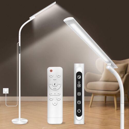 Sunlamlux 3-in-1 Light Therapy Lamp Happy Floor Desk Lamp - White w/ Remote NEW - Picture 1 of 16