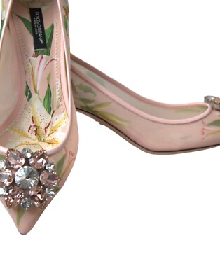 DOLCE & GABBANA Shoes Pumps Pink Floral Crystal Heels s DOLCE & GABBANA Shoes Pumps Pink Floral Crystal Heels s