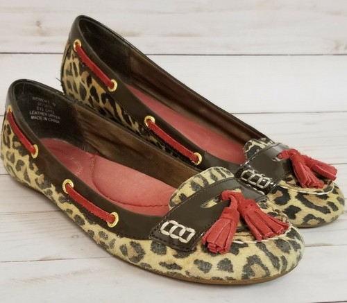 sperry leopard print loafers