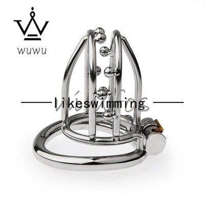 2024 Stainless Steel Male Chastity Cage Device with ball Restraint Ring Lock