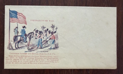 c1860's Civil War Patriotic Cover cachet contraband of war