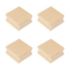 40x40mm Wooden Stamp Block, 4 Pcs Blank Rubber Stamp Mounts, Wood Color