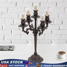 17 in Free Standing 5 Heads Vintage Candle Holder Iron Decorative Candelabra