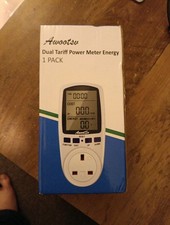 Awootsv Dual Tariff Power Meter Socket Smart Energy Monitor with LCD