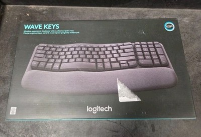 Logitech Ergo Series Wave Keys Wireless Ergonomic Keyboard With Palm Rest - New