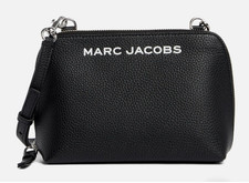 NWT Marc Jacobs Grind Crossbody Pouch Pebble Leather Black Purse