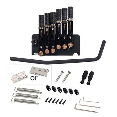 Portable 6/7 Strings Headless Guitar Bridge Tremolo Device with Tailpiece Screws