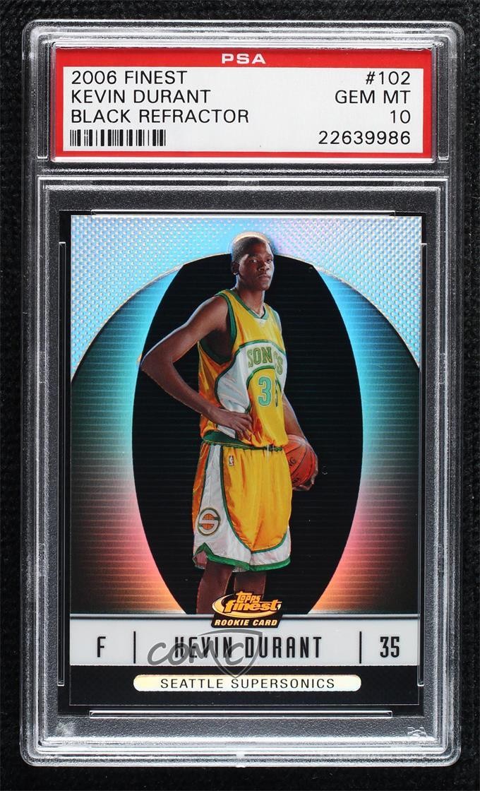 2006 Finest 2007-08 Rookie Black Refractor 87/99 Kevin Durant PSA 10 GEM MT 04b0