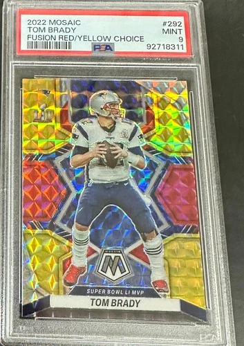 2022 Mosaic Fusion Red/Yellow Choice #292 Tom Brady /80 PSA 9 MINT!