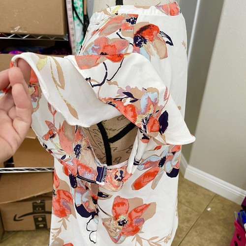 Zac & Rachel Damen Bluse Größe Petite Gr. PM Blumenmuster Kurzarm Flatter Modern - Bild 6 von 12