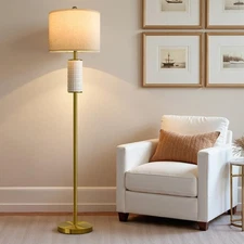 Gold Ceramic Floor Lamp for Living Room Bedroom, 64" Modern Standing Lamp wit...