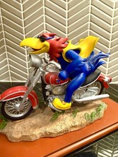 University Of Kansas Jayhawks Collectible Paperweight Figurine Riding Motorcycle