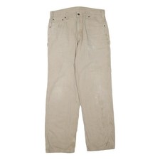 Carhartt Herren Baumwollmischung Beige Regular Fit Straight Leg Hose W36 L34