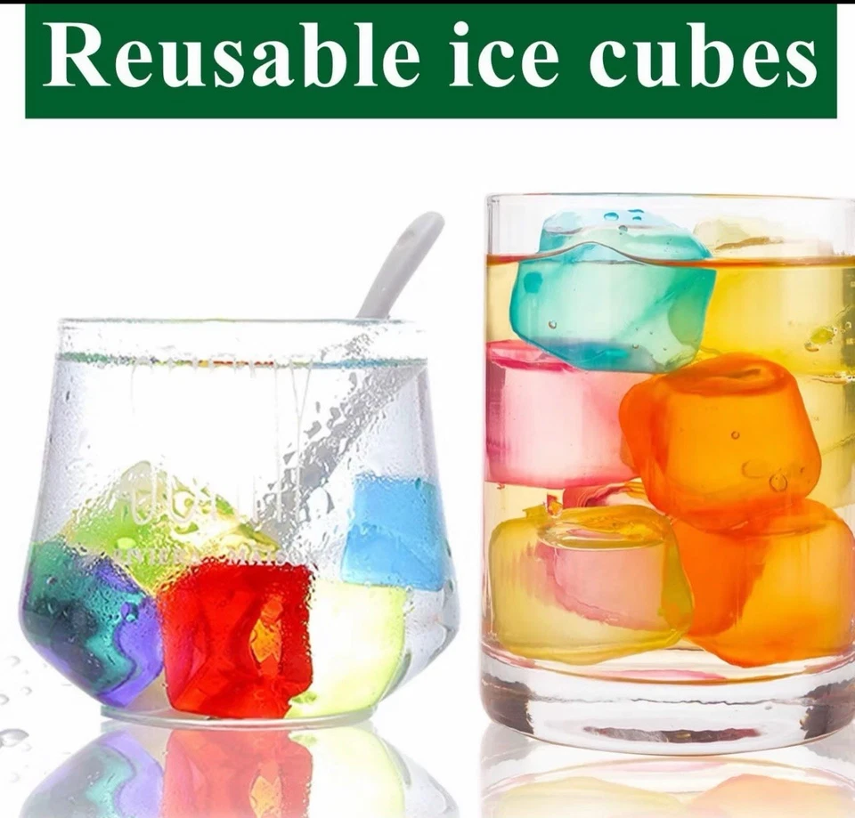 Reusable Ice Cubes, 2.5cm Plastic Squares for Drinks, Whiskey, Wine - Image 3 of 4