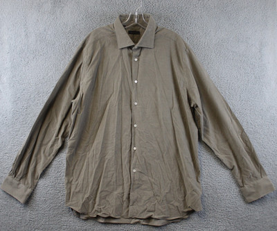 Saks Fifth Avenue Green Corduroy Button Up Shirt Men's Size 2XL Preppy