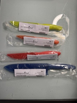 Pampered Chef Color Coated Knife Set 1507 1508 1509 1516 New Sealed