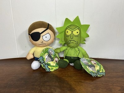 TOXIC RICK & EYEPATCH MORTYAdult Swim Plush Stuffed Doll Toy Factory Green 7''