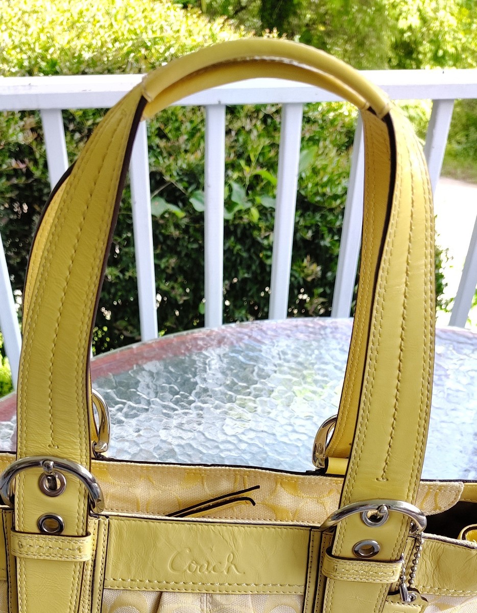 Coach F13742 Yellow Soho Y2K Signature C Canvas Shoulder Bag w