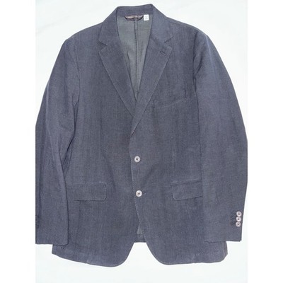 Mens Pino Porto Tailored Fit Micro Check Two-Button Black/Charcoal Grey  Size 44