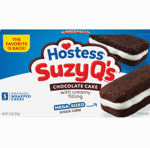 Hostess Suzy Q’s Chocolate Snack Cakes with Creamy Filling, 13 oz Box (5 Count) - Picture 1 of 9