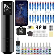 PROFESIONAL Maquina De Tatuaje Kit Para Tatuar Tattoo Rotativa Pluma