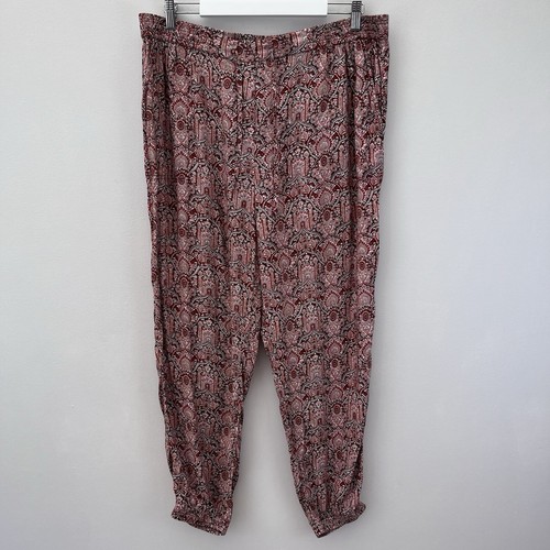 Fat Face Harem Trousers Cuffed Women's Lightweight Size 18 Multicoloured Pockets