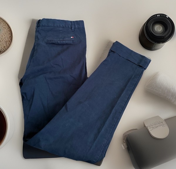 Tommy Hilfiger Blue Tailored Cuffed Pants-Workwear-Comfy-Casual-Size 8