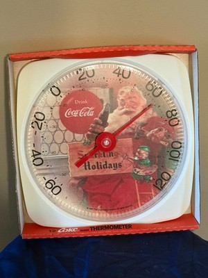 Vintage 12'' Drink Coca Cola Thermometer For Sparkling Holidays New In Box