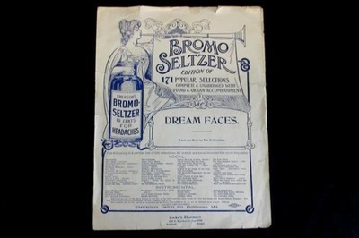 Vintage Dream Faces Sheet Music by Wm. M. Hutchison 14''x11'' Bromo-Seltzer