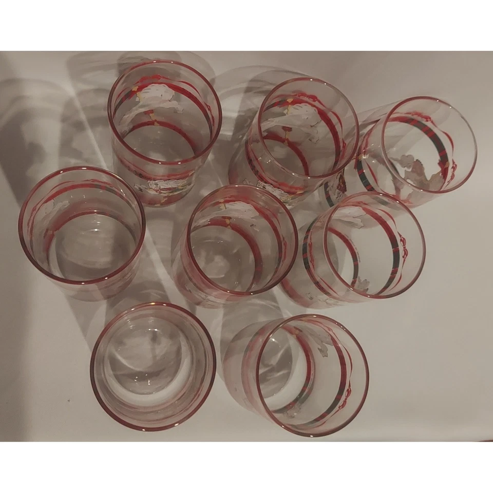 Juego de 16 vasos vaso caballo carrusel Navidad Libbey vintage House of Lloyd Foto 3 de 4