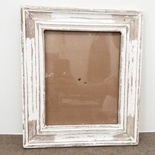 White Wood Distressed Photo Frame Rustic Vintage Boho Home Decor Large 12 X 14  