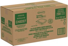 Dart CH8DEF 8 oz PET Tamper Evident Clear Hinged Deli Containers SafeSeal 200/CS