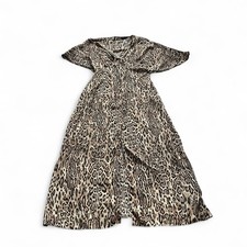 Leopard Print Maxi Dress | V-Neck Flowy Style | Size 8