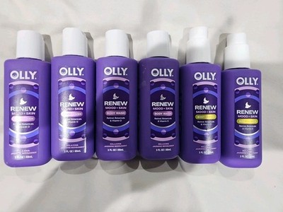 x7 OLLY RENEW Mood +Skin Body SERUM (x3) & Body Wash (x4) 3oz 