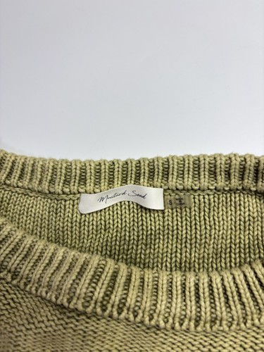 Mustard Seed Green Sweater Size S, Oversized 55% Acrylic 45% Cotton Pullover Alt - Picture 5 of 6