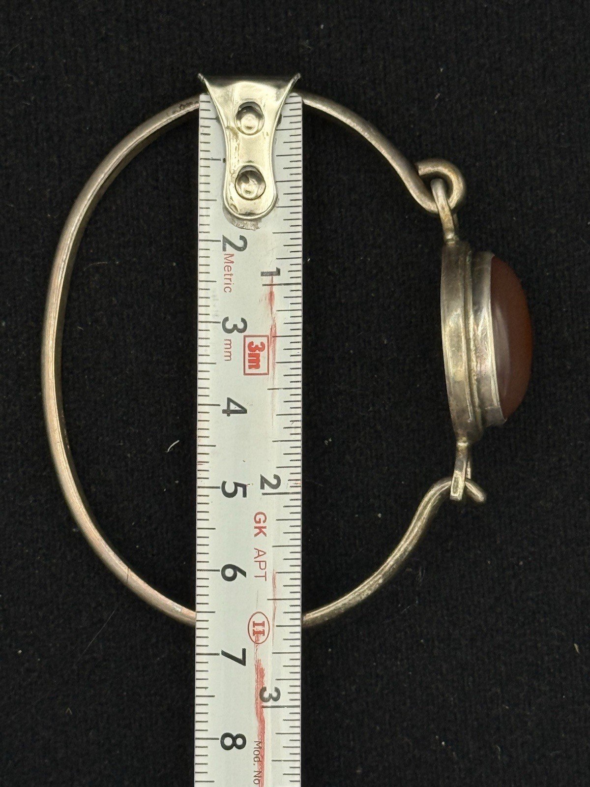 925 Solid Sterling Silver Cuff Bangle Bracelet Ov… - image 11