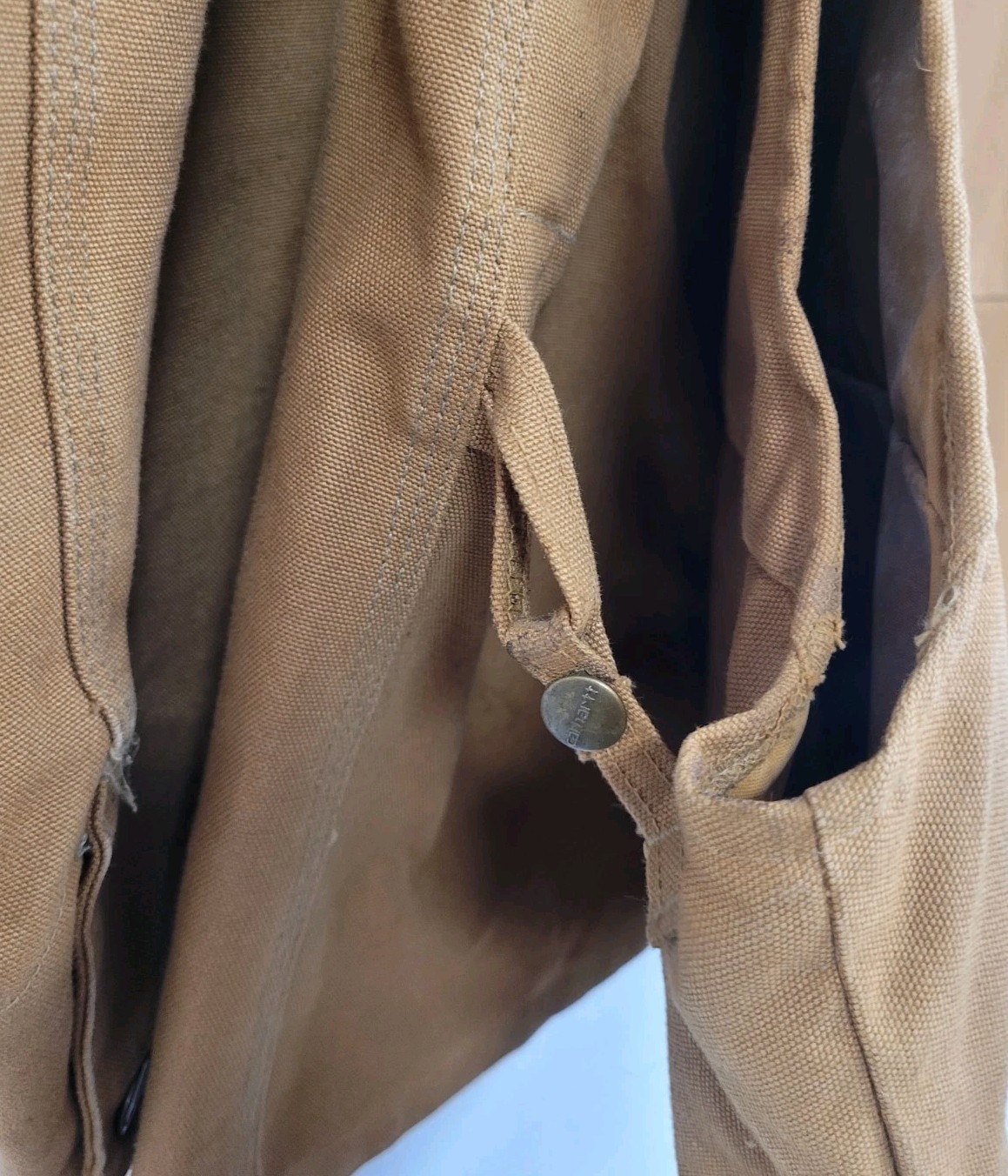 VINTAGE CARHARTT HUNTING JACKET CANVAS GAME POCKET CORDUROY COLLAR CU256 SZ LRG thumbnail 10