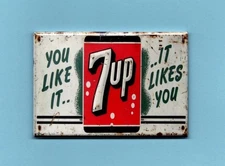 7UP VINTAGE ADVERTISEMENT *2X3 FRIDGE MAGNET* SODA SIGN POP REFRESHMENT ANTIQUE