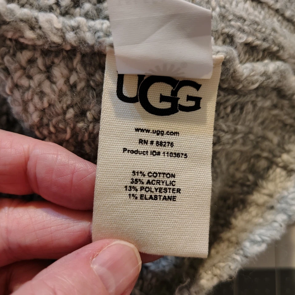 UGG Joanna Chunky Women Gray Cable Knit Mock Neck Shawl/Poncho Sweater M/L - Image 2 of 4