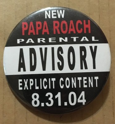 PAPA ROACH Rare 2004 PROMO PART B BUTTON Badge PIN for Murder CD MINT 3x3 MINT