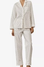 THE WHITE COMPANY Berry Print Classic Cotton Pyjama Set Size Large New
