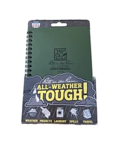 Rite in the Rain All-Weather Side-Spiral Notebook, 4 5/8" x 7", Green Cover, NEW