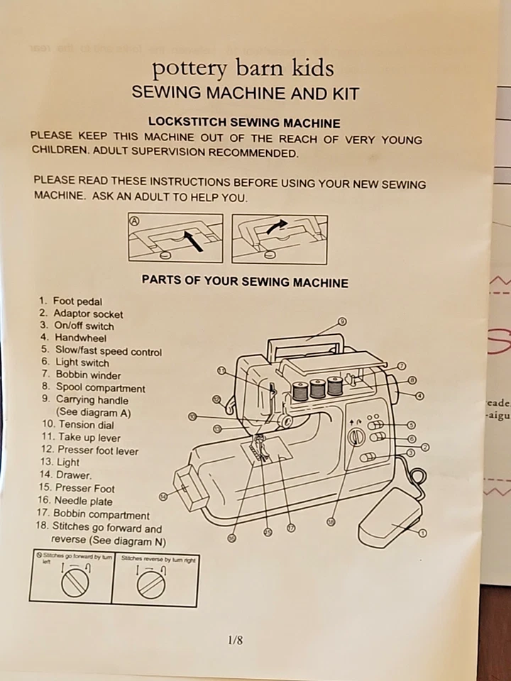 Pottery Barn Kids Sewing Machine & Kit Battery Operated - Image 4 of 4