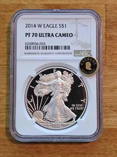 2014-W Proof American Silver Eagle NGC PF70 UC Everest Selections Sticker