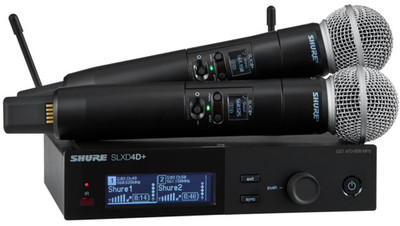 Shure SLXD24D+/58 Wireless System Dual Channel w/ SM58 Dynamic Mics G57