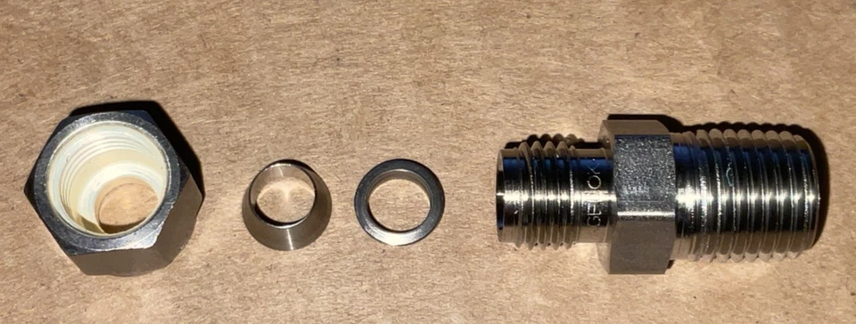 25 - Swagelok 1/4" T X 1/4" NPT Stainless 316 Straight Tube Fitting SS-400-1-4 - Image 3 of 4