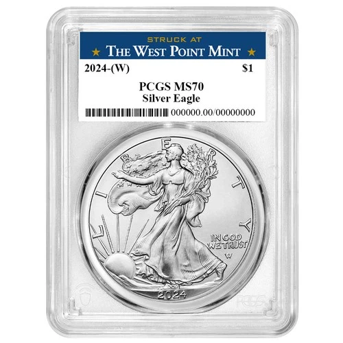 2024 (W) $1 American Silver Eagle PCGS MS70 West Point Label